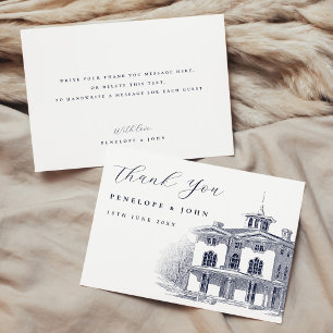 Tarjeta De Agradecimiento Boda de Destino en una Elegante Villa Italiana Vin