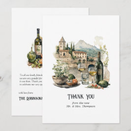 Tarjeta De Agradecimiento Boda de destino italiana de color de agua