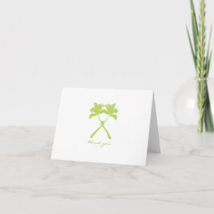 Tarjeta De Agradecimiento Boda de destino tropical de palmeras nubladas