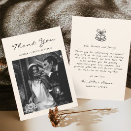 Tarjeta De Agradecimiento Boda de dinero viejo de mano