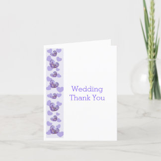 Tarjeta De Agradecimiento Boda de diseño cardíaco de glicinia morada