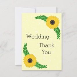 Tarjeta De Agradecimiento Boda de diseño de girasol amarillo