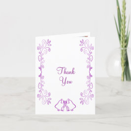 Tarjeta De Agradecimiento Boda de diseño de gráfico de púrpura