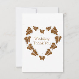 Tarjeta De Agradecimiento Boda de diseño de mariposas de color chocolate
