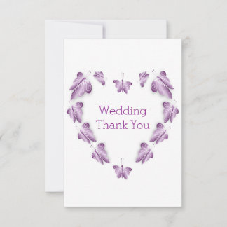 Tarjeta De Agradecimiento Boda de diseño de mariposas moradas