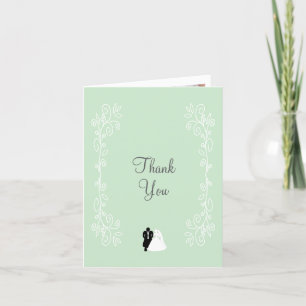 Tarjeta De Agradecimiento Boda De Diseño De Novias Y Tonos De Mentina