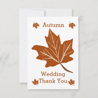 Tarjeta De Agradecimiento Boda de diseño de otoño