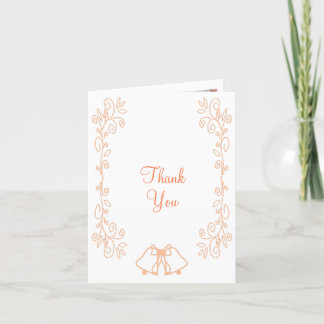 Tarjeta De Agradecimiento Boda de diseño de pergaminos de pergamino