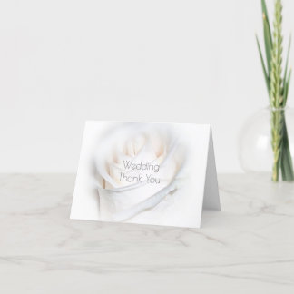 Tarjeta De Agradecimiento Boda de diseño de rosa blanca