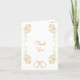 Tarjeta De Agradecimiento Boda de diseño de trabajo de gamas de oro
