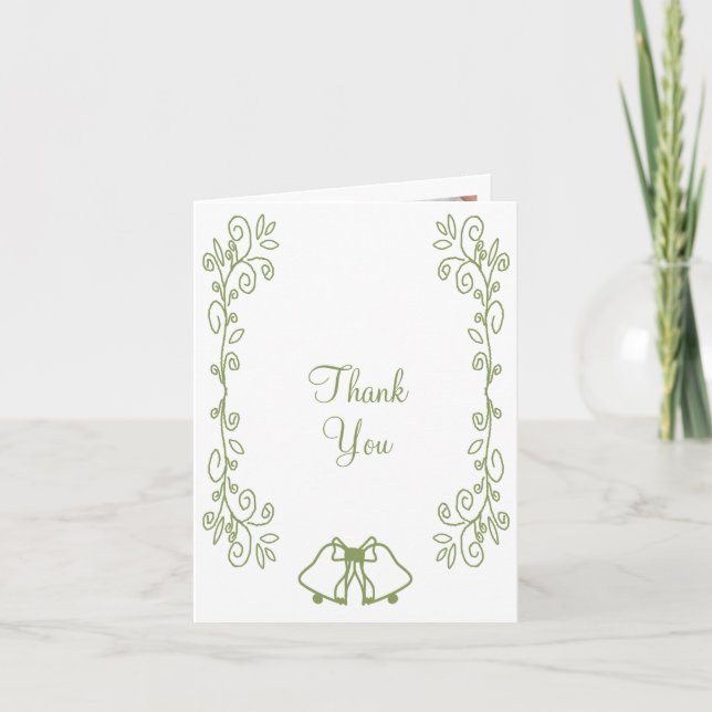 Tarjeta De Agradecimiento Boda de diseño del trabajo de desplazamiento de la (Anverso)