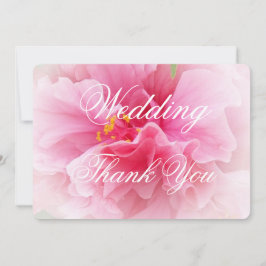 Tarjeta De Agradecimiento Boda de diseño floral rosa