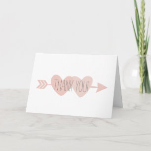 Tarjeta De Agradecimiento Boda de dos corazones