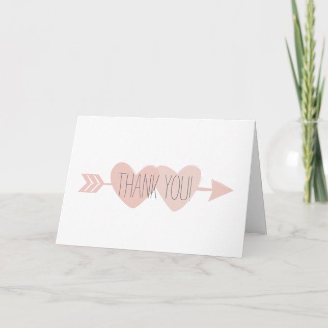 Tarjeta De Agradecimiento Boda de dos corazones (Anverso)
