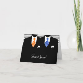 Tarjeta De Agradecimiento Boda de dos novios Sr y Sr Gracias