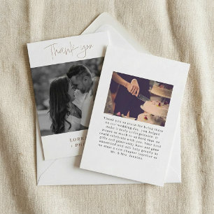 Tarjeta De Agradecimiento Boda de efecto de gradiente fotográfico moderno ro