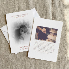 Tarjeta De Agradecimiento Boda de efecto gradiente de foto románico