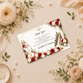 Tarjeta De Agradecimiento Boda de elegancia en la escalera de violonchelo ro