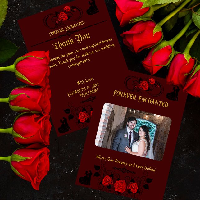 Tarjeta De Agradecimiento Boda de elegancia encantada (Subido por el creador)