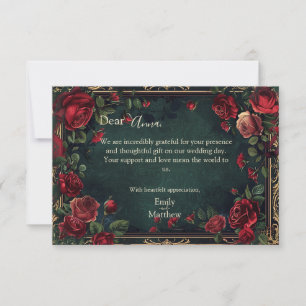 Tarjeta De Agradecimiento Boda de Elegancia Gótica de Victoria