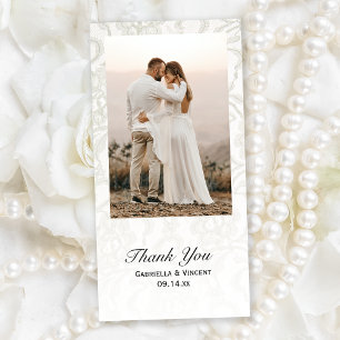 Tarjeta De Agradecimiento Boda de encaje blanco Gracias