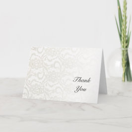 Tarjeta De Agradecimiento Boda de encaje blanco Gracias