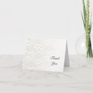 Tarjeta De Agradecimiento Boda de encaje blanco Gracias