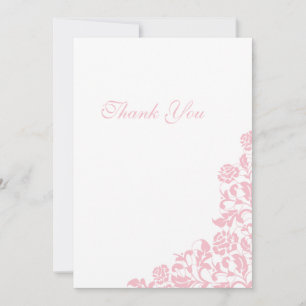 Tarjeta De Agradecimiento Boda de encaje de Rosa floral rosa de color vintag