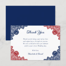 Boda de encaje floral azul y rojo ruso de la marin