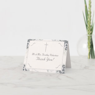 Tarjeta De Agradecimiento Boda de encaje rosa champagne