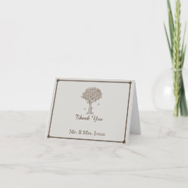 Tarjeta De Agradecimiento Boda de esbozo de árbol de roble gracias