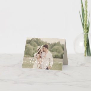 Tarjeta De Agradecimiento boda de escritura a mano moderna y elegante