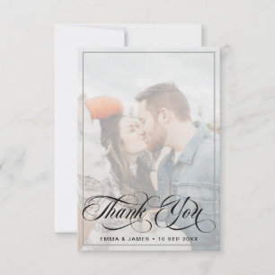 Tarjeta De Agradecimiento Boda de escritura cursiva Vellum moderno