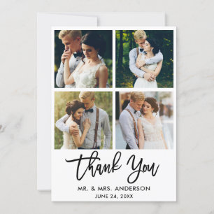 Tarjeta De Agradecimiento Boda de escritura de pincel moderno 4 Foto