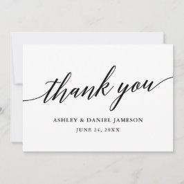 Tarjeta De Agradecimiento Boda de escritura elegante y moderna de caligrafía