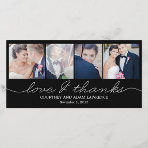 Tarjeta De Agradecimiento Boda de escritura encantadora Gracias Cartas - Neg