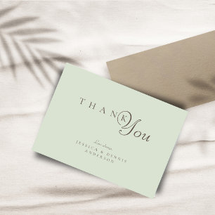 Tarjeta De Agradecimiento Boda de escritura minimalista elegante de tipograf