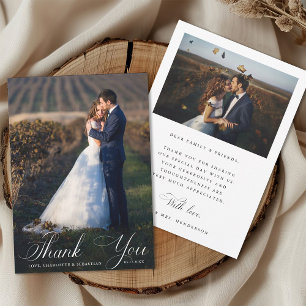 Tarjeta De Agradecimiento Boda de escritura romántica 2 Foto