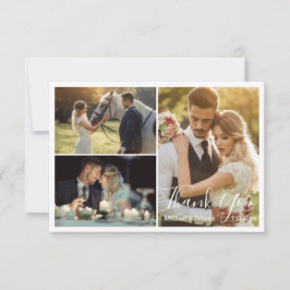 Tarjeta De Agradecimiento boda de escritura simple y elegante 3 fotos