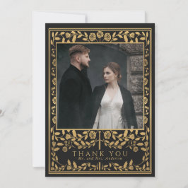 Tarjeta De Agradecimiento Boda de espadas medievales Black Royal