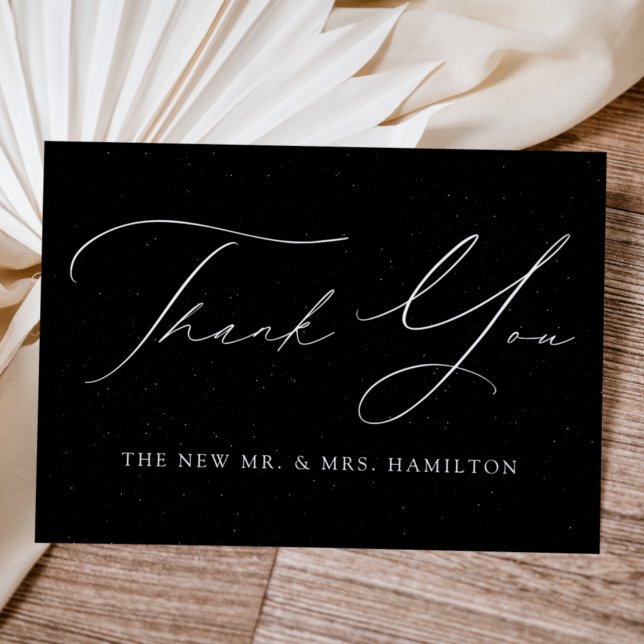 Tarjeta De Agradecimiento Boda de espectro negro y blanco (Subido por el creador)