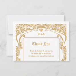 Tarjeta De Agradecimiento Boda de estilo Art Nouveau vintage