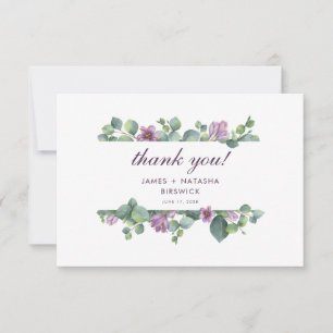 Tarjeta De Agradecimiento Boda de eucalipto botánico acuarela