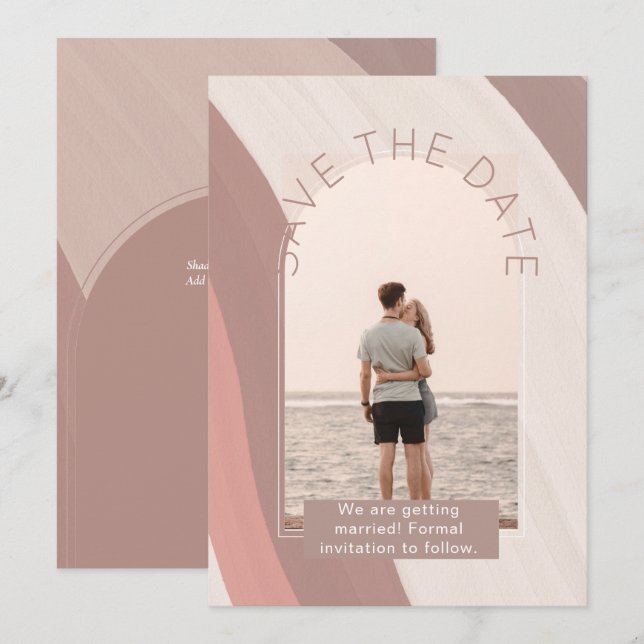 Tarjeta De Agradecimiento Boda de fechas de guardar foto moderna (Anverso / Reverso)