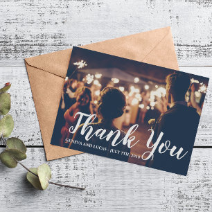 Tarjeta De Agradecimiento Boda de Fireworks Sky Cuarto de julio Gracias