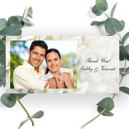 Tarjeta De Agradecimiento Boda de Flor de Hidrangea Blanca Gracias