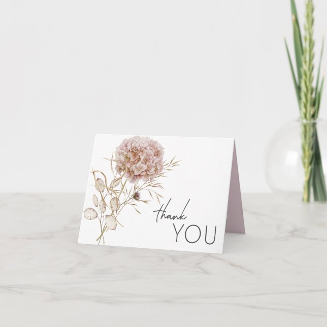 Tarjeta De Agradecimiento Boda de Flor Silvestre Rustic Boho Delicate Fall (Anverso)