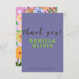 Tarjeta De Agradecimiento Boda de flores