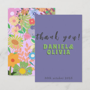 Tarjeta De Agradecimiento Boda de flores