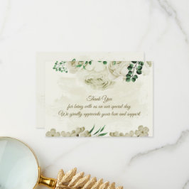 Tarjeta De Agradecimiento Boda de flores blancas de marfil